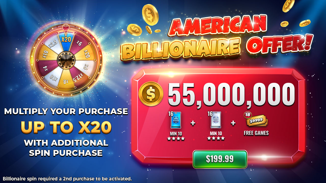American Billionnaire Offer — Beach Bum in-game offer design